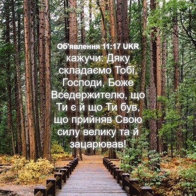 Picture 04 - Об'явлення 11:17 UKR - кажучи: Дяку складаємо - Bible Verse Picture