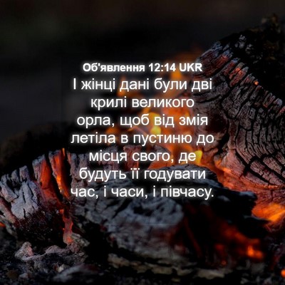 Picture 04 - Об'явлення 12:14 UKR - І жінці дані були дві крилі - Bible Verse Picture