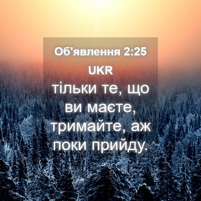 Picture 04 - Об'явлення 2:25 UKR - тільки те, що ви маєте, - Bible Verse Picture