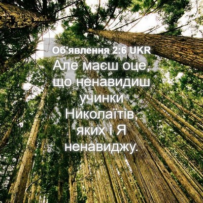 Picture 04 - Об'явлення 2:6 UKR - Але маєш оце, що ненавидиш - Bible Verse Picture