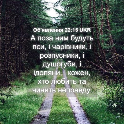 Picture 04 - Об'явлення 22:15 UKR - А поза ним будуть пси, і - Bible Verse Picture