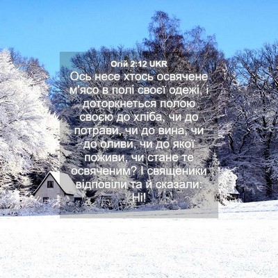 Picture 04 - Огій 2:12 UKR - Ось несе хтось освячене - Bible Verse Picture
