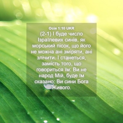 Picture 04 - Осія 1:10 UKR - (2-1) І буде число Ізраїлевих - Bible Verse Picture