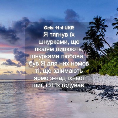 Picture 04 - Осія 11:4 UKR - Я тягнув їх шнурками, що - Bible Verse Picture