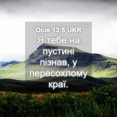 Picture 04 - Осія 13:5 UKR - Я тебе на пустині пізнав, у - Bible Verse Picture