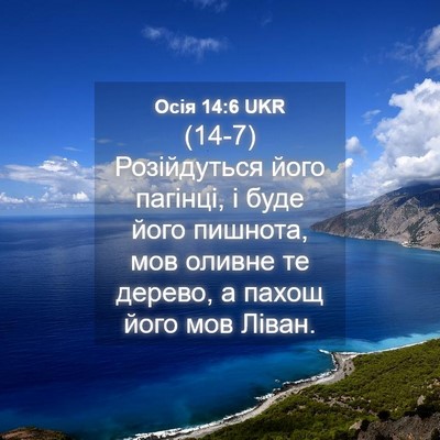 Picture 04 - Осія 14:6 UKR - (14-7) Розійдуться його - Bible Verse Picture