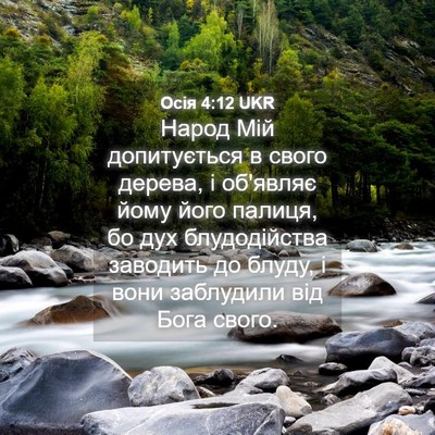 Picture 04 - Осія 4:12 UKR - Народ Мій допитується в - Bible Verse Picture