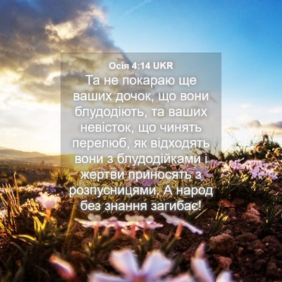 Picture 04 - Осія 4:14 UKR - Та не покараю ще ваших - Bible Verse Picture