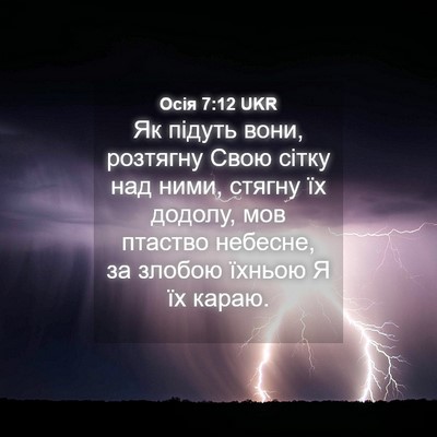 Picture 04 - Осія 7:12 UKR - Як підуть вони, розтягну - Bible Verse Picture