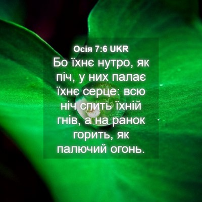 Picture 04 - Осія 7:6 UKR - Бо їхнє нутро, як піч, у них - Bible Verse Picture