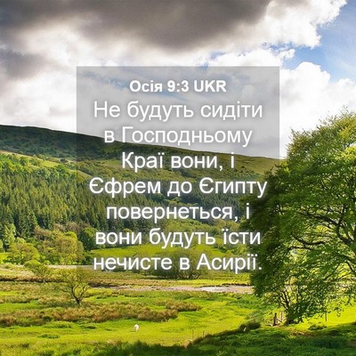 Picture 04 - Осія 9:3 UKR - Не будуть сидіти в - Bible Verse Picture