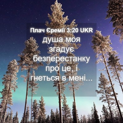 Picture 04 - Плач Єремії 3:20 UKR - душа моя згадує - Bible Verse Picture