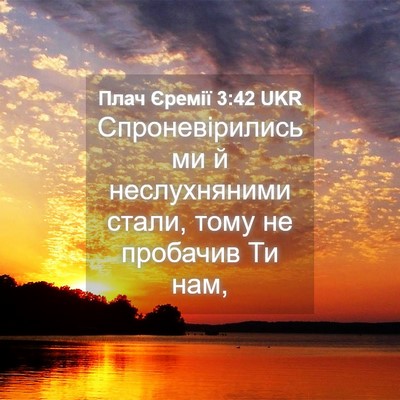 Picture 04 - Плач Єремії 3:42 UKR - Спроневірились ми й - Bible Verse Picture