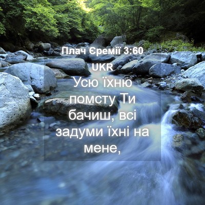 Picture 04 - Плач Єремії 3:60 UKR - Усю їхню помсту Ти бачиш, - Bible Verse Picture