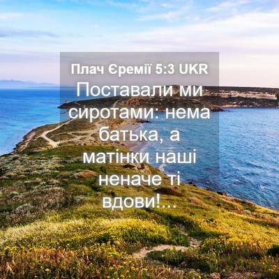 Picture 04 - Плач Єремії 5:3 UKR - Поставали ми сиротами: - Bible Verse Picture