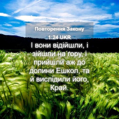 Picture 04 - Повторення Закону 1:24 UKR - І вони відійшли, і зійшли - Bible Verse Picture