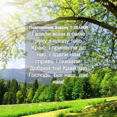 Picture 04 - Повторення Закону 1:25 UKR - І взяли вони в свою руку з - Bible Verse Picture