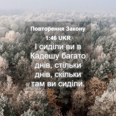 Picture 04 - Повторення Закону 1:46 UKR - І сиділи ви в Кадешу багато - Bible Verse Picture