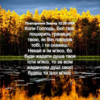 Picture 04 - Повторення Закону 12:20 UKR - Коли Господь, Бог твій, - Bible Verse Picture