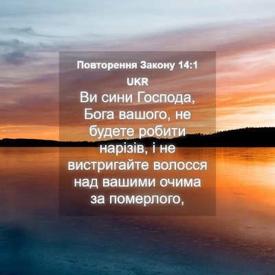 Picture 04 - Повторення Закону 14:1 UKR - Ви сини Господа, Бога - Bible Verse Picture