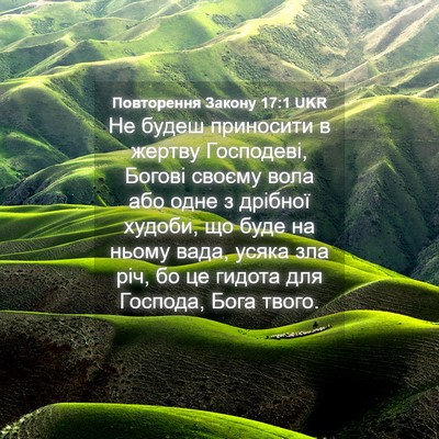 Picture 04 - Повторення Закону 17:1 UKR - Не будеш приносити в - Bible Verse Picture