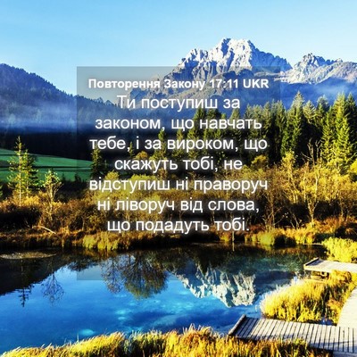Picture 04 - Повторення Закону 17:11 UKR - Ти поступиш за законом, що - Bible Verse Picture