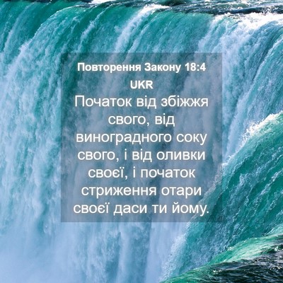 Picture 04 - Повторення Закону 18:4 UKR - Початок від збіжжя свого, - Bible Verse Picture