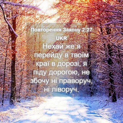 Picture 04 - Повторення Закону 2:27 UKR - Нехай же я перейду в твоїм - Bible Verse Picture