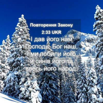 Picture 04 - Повторення Закону 2:33 UKR - І дав його нам Господь, Бог - Bible Verse Picture