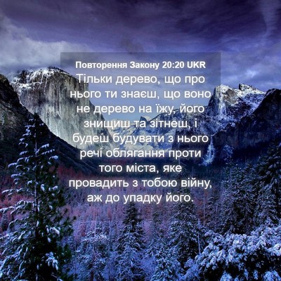 Picture 04 - Повторення Закону 20:20 UKR - Тільки дерево, що про нього - Bible Verse Picture