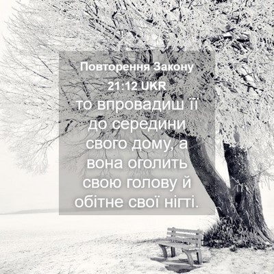 Picture 04 - Повторення Закону 21:12 UKR - то впровадиш її до - Bible Verse Picture