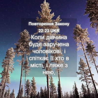 Picture 04 - Повторення Закону 22:23 UKR - Коли дівчина буде заручена - Bible Verse Picture