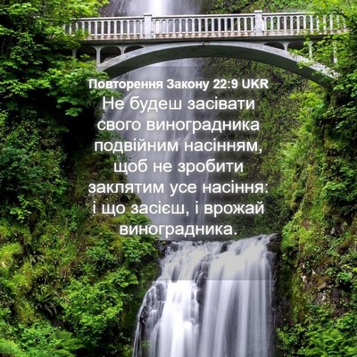 Picture 04 - Повторення Закону 22:9 UKR - Не будеш засівати свого - Bible Verse Picture