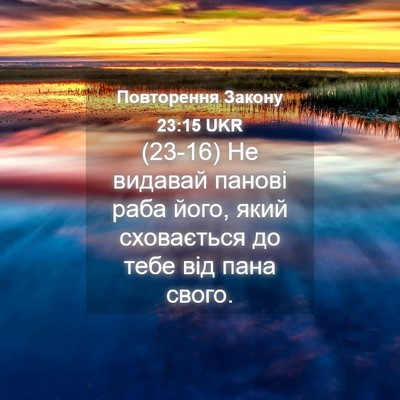 Picture 04 - Повторення Закону 23:15 UKR - (23-16) Не видавай панові раба - Bible Verse Picture