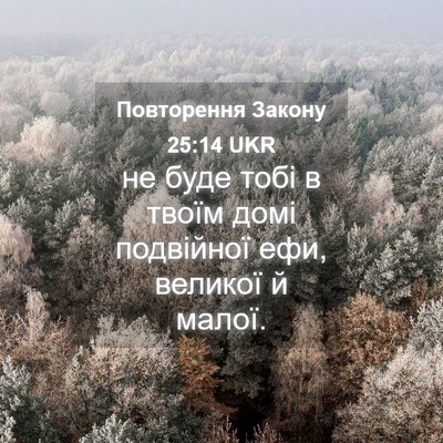 Picture 04 - Повторення Закону 25:14 UKR - не буде тобі в твоїм домі - Bible Verse Picture
