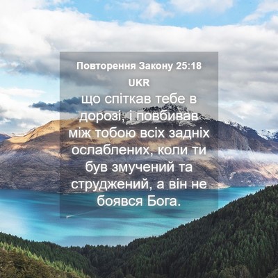Picture 04 - Повторення Закону 25:18 UKR - що спіткав тебе в дорозі, і - Bible Verse Picture