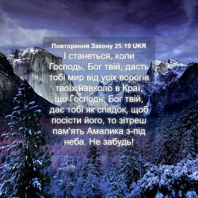 Picture 04 - Повторення Закону 25:19 UKR - І станеться, коли Господь, - Bible Verse Picture