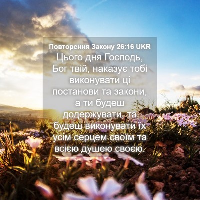 Picture 04 - Повторення Закону 26:16 UKR - Цього дня Господь, Бог - Bible Verse Picture