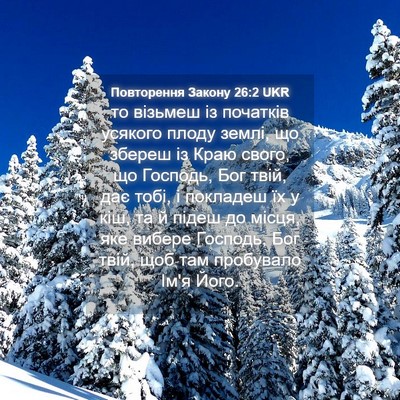 Picture 04 - Повторення Закону 26:2 UKR - то візьмеш із початків - Bible Verse Picture