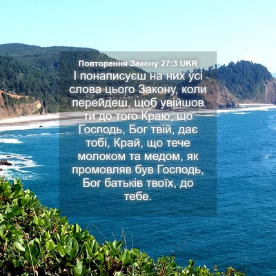 Picture 04 - Повторення Закону 27:3 UKR - І понаписуєш на них усі - Bible Verse Picture