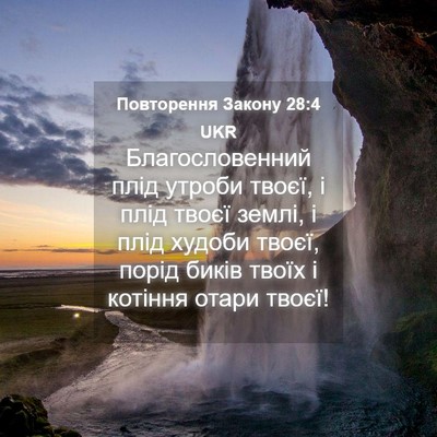 Picture 04 - Повторення Закону 28:4 UKR - Благословенний плід - Bible Verse Picture