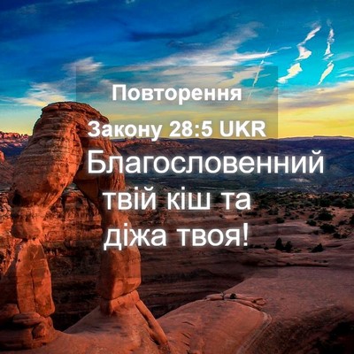 Picture 04 - Повторення Закону 28:5 UKR - Благословенний твій кіш та - Bible Verse Picture