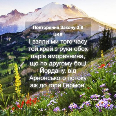 Picture 04 - Повторення Закону 3:8 UKR - І взяли ми того часу той - Bible Verse Picture
