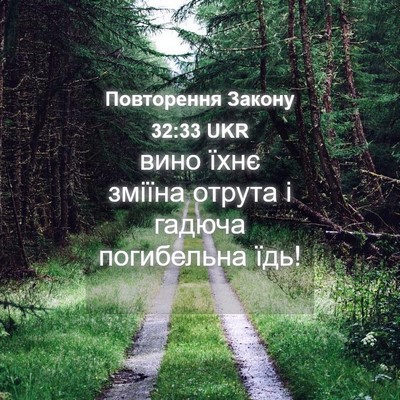 Picture 04 - Повторення Закону 32:33 UKR - вино їхнє зміїна отрута і - Bible Verse Picture