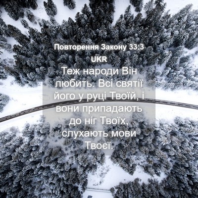 Picture 04 - Повторення Закону 33:3 UKR - Теж народи Він любить. Всі - Bible Verse Picture