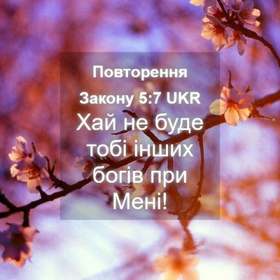 Picture 04 - Повторення Закону 5:7 UKR - Хай не буде тобі інших - Bible Verse Picture