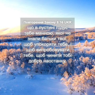 Picture 04 - Повторення Закону 8:16 UKR - що в пустині годує тебе - Bible Verse Picture