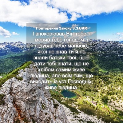Picture 04 - Повторення Закону 8:3 UKR - І впокорював Він тебе, і - Bible Verse Picture