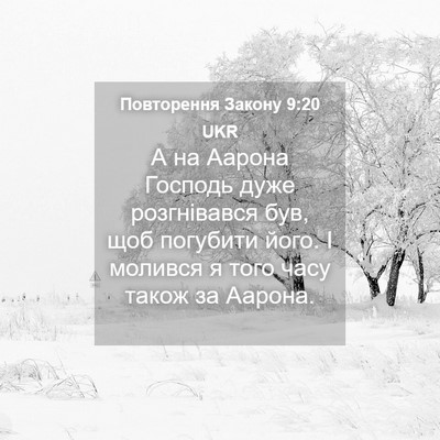 Picture 04 - Повторення Закону 9:20 UKR - А на Аарона Господь дуже - Bible Verse Picture