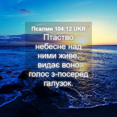Picture 04 - Псалми 104:12 UKR - Птаство небесне над ними - Bible Verse Picture